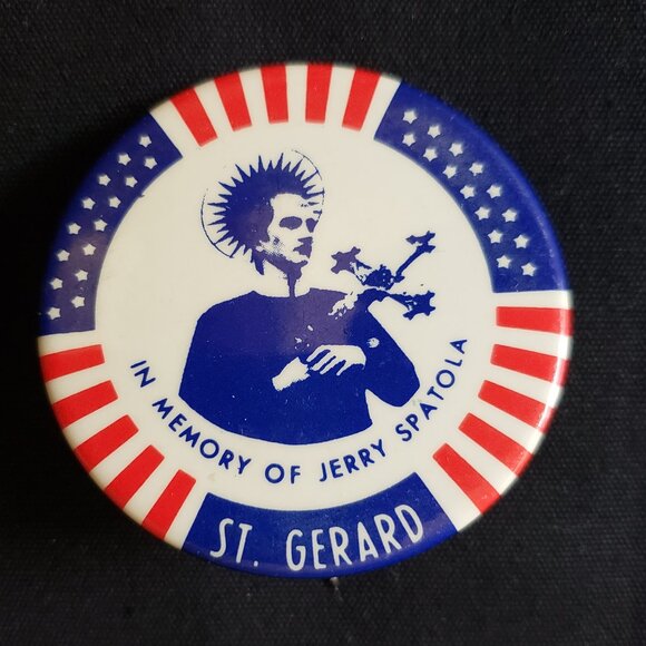 In Memory of Jerry Spatola Newark New Jersey St Gerard Badge Vintage - Picture 1 of 6